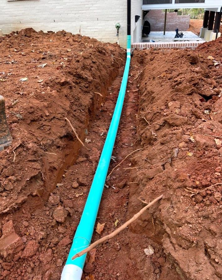 Underground line ready for backfill